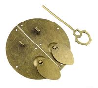 Drivstraw Pomello e leva in ottone stile dinastia cinese retrò per mobili, finitura in ottone antico, diametro 100 mm, struttura in ferro metallico, compatibile con armadio e