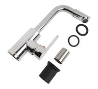 Drivstraw Rubinetto girevole cromato lucido per lavabo da bagno, miscelatore monocomando freddo caldo con finitura antigraffio, compatibile con impianti idraulici standard