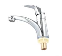 Drivstraw Rubinetto singolo per lavabo freddo da bagno, in lega di zinco, con nucleo valvola antigoccia, design a foro singolo, per impianti idraulici per casa e giardino