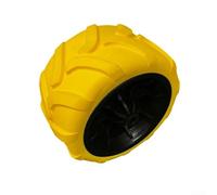 Drivstraw Ruota di ricambio per carrello da campeggio in poliuretano massiccio, 17,8 x 10,2 cm, per carrello da giardino, carico elevato, 100 kg, con apertura di 9 mm, resistente all'abrasione (nero