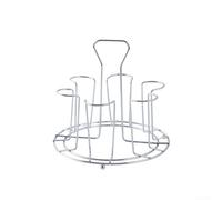 Drivstraw Scolapiatti sottosopra in acciaio inossidabile per cucina e bar, 6 o 8 posizioni, organizer salvaspazio da bancone (6 bit-S)