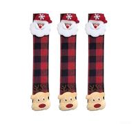Drivstraw Set di 8 copri maniglie natalizie in tessuto non tessuto, con disegni natalizi di Babbo Natale, pupazzo di neve, alce, per frigorifero, microonde, forno, porte, decorazioni per la cucina (A)