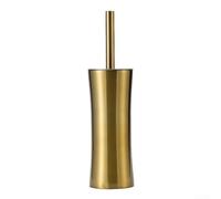 Drivstraw Set di scopino per WC in acciaio inox 201, autoportante, con supporto, design elegante, 37,5 x 10 cm (oro)