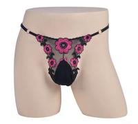 Drivstraw Slip Uomo Sissy con Tasca Uova Ricamati G-String | 80% poliammide, 20% elastan, tessuto per trasparente ultra-leggero e morbido sulla pelle