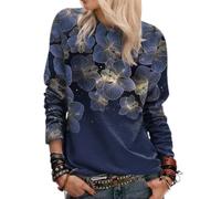 Drivstraw Top Donna Cotone Elasticizzato Manica Lunga Fiancheggiante | floreale vivace, taglio per slim fit che slancia la figura, ideale per look moderni e audaci