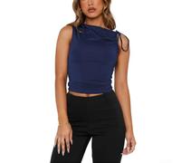 Drivstraw Top Donna Crop Scollo V con per Lacci Schiena Nuda Top Donna | Scollo a V profondo, per lacci posteriori regolabili, design schiena nuda per un look seducente