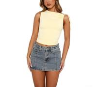 Drivstraw Top Donna Crop Scollo V con per Lacci Schiena Nuda Top Donna | Scollo a V profondo, per lacci posteriori regolabili, design schiena nuda per un look seducente