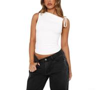 Drivstraw Top Donna Crop Scollo V con per Lacci Schiena Nuda Top Donna | Scollo a V profondo, per lacci posteriori regolabili, design schiena nuda per un look seducente