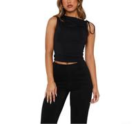 Drivstraw Top Donna Crop Scollo V con per Lacci Schiena Nuda Top Donna | Scollo a V profondo, per lacci posteriori regolabili, design schiena nuda per un look seducente