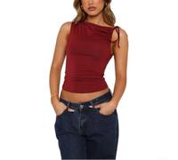Drivstraw Top Donna Crop Scollo V con per Lacci Schiena Nuda Top Donna | Scollo a V profondo, per lacci posteriori regolabili, design schiena nuda per un look seducente