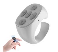 Drkicsy Telecomando wireless Bluetooth con punta delle dita, anello di scorrimento Bluetooth, controller video con punta delle dita, anello di controllo remoto per scorrimento (bianco)