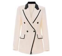 Drkobr Donna Abbinare Il Colore del Bavero del Blazer al Lavoro Formale della Signora Giacca da Abito