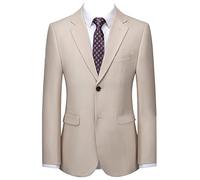 Drkobr Uomo Blazer Due Bottoni Giacca da Abito da Ufficio Formale Uniforme Casual