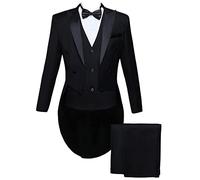 Drkobr Uomo Frac Formale Abito in 3 Pezzi Giacca da Cerimonia Nuziale Gilet Pantaloni Smoking su Misura