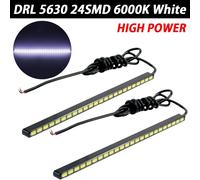 DRL LED diurne Slim auto Camper Barca 19cm Led Samsung 5630 WATERPROOF BIANCO