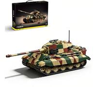 DrmBeyd Tiger II - Set di mattoncini da costruzione per adulti, con 5 minifigure e accessori, modello modulare in scala 1:28 WW2, regalo per gli appassionati dell'esercito (1780 pezzi)