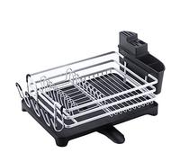 DRMEE Scolapiatti Stabile Lega Di Alluminio Cucina Piatto Stendino Lavello Scolapiatti Supporto Scaffale Organizzatore Moderno Organizzatore da Cucina(B)