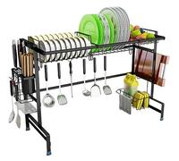 DRMEE Scolapiatti Stabile Organizer Per Mensole Da Cucina Stendino Per Piatti Sopra Il Lavello Porta Utensili Ciotola Scolapiatti Ripiano Da Cucina Moderno Organizzatore da Cucina