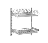 DRMEE Scolapiatti Stabile Scolapiatti A Parete Senza Punzonatura Scolapiatti In Acciaio Inossidabile 304 Scaffale Per Stendino Da Cucina Moderno Organizzatore da Cucina(2-Tier)