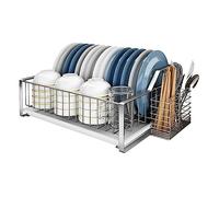 DRMEE Scolapiatti Stabile Scolapiatti Multifunzionale Portaposate Portabicchieri In Acciaio Inossidabile Per Utensili Da Cucina Moderno Organizzatore da Cucina(C)