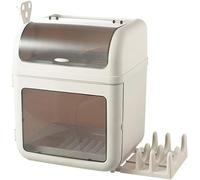 DRMEE Scolapiatti Stabile Stendibiancheria Da Cucina Organizer Per La Conservazione Dei Piatti Scolapiatti Porta Utensili Con Coperchio Porta Tagliere Moderno Organizzatore da Cucina(B)