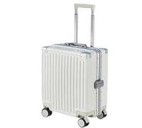 DRMEE Valigie Trolley Viaggio Bagaglio A Mano Da 18 Pollici Con Ruote, Divisorio Staccabile, Valigia Da Stiva Bagaglio (Color : White, Size : 18in)