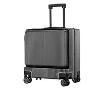 DRMEE Valigie Trolley Viaggio Valigia D'imbarco Con Apertura Frontale, Bagaglio A Mano Controllato, Lucchetto Con Codice TSA Con Interfaccia USB Bagaglio (Color : B, Size : 18 in)
