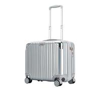 DRMEE Valigie Trolley Viaggio Valigie Con Ruote Bagaglio Leggero Bordi Rigidi Valigia Piccolo Imbarco Bagaglio A Mano Bagaglio (Color : Sliver, Size : 18inch)