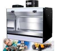 Drmoxin Cabina di Verniciatura Ad Aerografo - Cabina di Verniciatura Ad Aerografo Portatile,Illuminazione a LED, Realizzata in Acciaio Inossidabile, per Modelli Torta Nail Art Ceramica,40 * 50 * 40cm