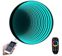 Drmoxin Infinity Mirror Tunnel Lamp LED Lighting Sensory Party Light, luci a Specchio a LED con Telecomando, Luce sensoriale Infinity per casa, scrivania, Soggiorno, Decorazione per Feste,B-50cm/20in