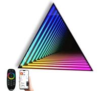Drmoxin Infinity Mirror Tunnel Lamp LED Lighting Sensory Party Light, luci a Specchio a LED con Telecomando, Luce sensoriale Infinity per casa, scrivania, Soggiorno, Decorazione per Feste,A-70cm/28in