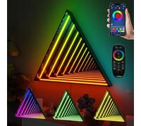 Drmoxin Luce Notturna a Tunnel Sensoriale Infinity Mirror, Luce a Specchio a LED Monofacciale, Luce da Parete con Cambio Colore RGB, Lampada a Tunnel LED con Telecomando, Multicolore,30cm/12in