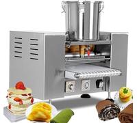 Drmoxin Macchina per Crêpes Professionale, Completamente Automatica, con Nastro Trasportatore, velocità E Temperatura Regolabili, Riscaldamento Uniforme, Alta Efficienza, per Uso in Cucina 8in