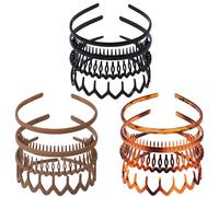 Drnytunk 12 fasce per capelli per donne e ragazze, fascia in plastica con denti ondulati, fasce per capelli antiscivolo, per la cura della pelle delle donne, accessori per capelli da donna