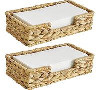 Droagoct 2PZ Bagno Porta Asciugamani Usa e Getta Lungo Seagrass Intrecciato Rattan Tavolo nel Vimini Vassoio Porta Asciugamani Ospite Vassoio,L