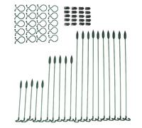 Droagoct Set di Supporti per Piante da 60 Pezzi - Confezione da 20 Bastoncini per Piante da Fiori (3 Misure), 20 Clip di Supporto per Piante e 20 Clip per Orchidee