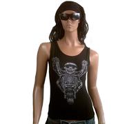 D'rockabilly Punk Rock Baby Strass Tank Top + Designer Logo S/M/L/XL /