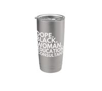 Droga Black Woman Educazione Consulente Professionista Empowered Bicchiere termico in acciaio inox doppia parete