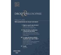 Droit & Philosophie - Volume 17 - Métamorphoses du (sujet de) droit