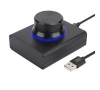 DROK Manopola del volume USB, grande PC, controllo del volume audio, manopola di controllo del volume USB esterna con funzione mute a 1 tasto, supporto Win7 8 10 XP Mac Vista Android, nero