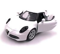 Dromader Welly modello di auto Alfa Romeo 4c veicolo auto in miniatura scala 1:39 bianco
