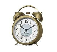 Drompile a campana gemella in metallo di sveglia, oro vintage piccolo tavolo silenzioso tavolo da scrivania batteria operata con retroilluminazione forte per la sveglia per la camera da letto con
