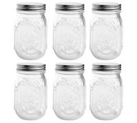 Dromzen 6 Pezzi Barattoli Vetro con Coperchio, Vasetti per Yogurt, Barattolo di Tappo a Vite per Conservare Marmellata, Biscotti