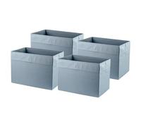 Drona - Set di 4 scatole portaoggetti in tessuto celeste, adatte a Billy & Besta, rettangolari, 25 x 35 x 25 cm, pieghevoli