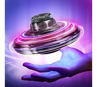 Drone azionato a mano per bambini e adulti, idea regalo, drone mini spinner giocattolo, rotazione a 360°, luci LED brillanti, per divertimento in interni ed esterni (nero)
