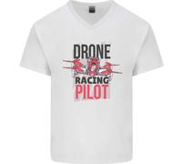 Drone da Corsa Pilota Uomo Scollo A V Cotone T-Shirt