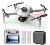 Drone GPS con Schermo HD Integrato da 4,3" e Fotocamera 4K per Principianti | Senza Telefono né app, 32 Min di Volo, Ritorno Automatico GPS, Flusso Ottico, 2 Batterie, Custodia e Struttura Pieghevole