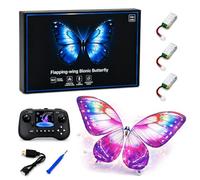 Drone ornitottero RC bionico a forma di farfalla con sensore 2.4G giocattolo volante a forma di insetto fatto a mano con illuminazione a LED 3 batterie per principianti e adulti