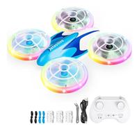 Drone per bambini con luce LED, mantenimento dell'altitudine, rotazione 3D, modalità senza testa, quadricottero telecomandato a funzionamento manuale, mini drone per bambini adatto ai principianti