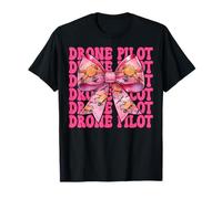 Drone Pilota RC Quadcopter Ragazza Mamma Festa della Mamma Rosa Maglietta